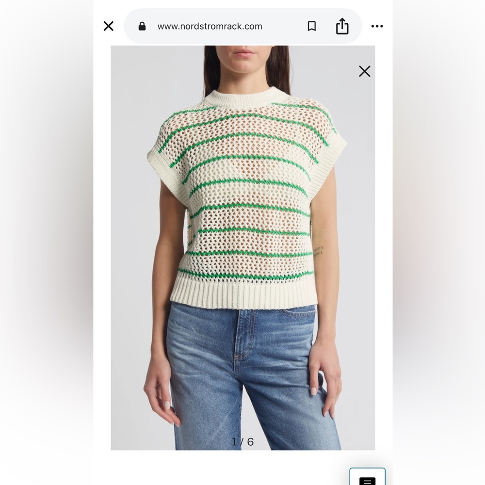 NWT Madewell Stripe Open Stitch Sweater